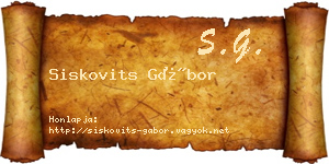 Siskovits Gábor névjegykártya