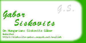 gabor siskovits business card